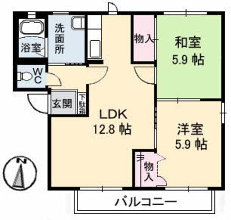 シャーメゾン西久万 B棟の物件間取画像